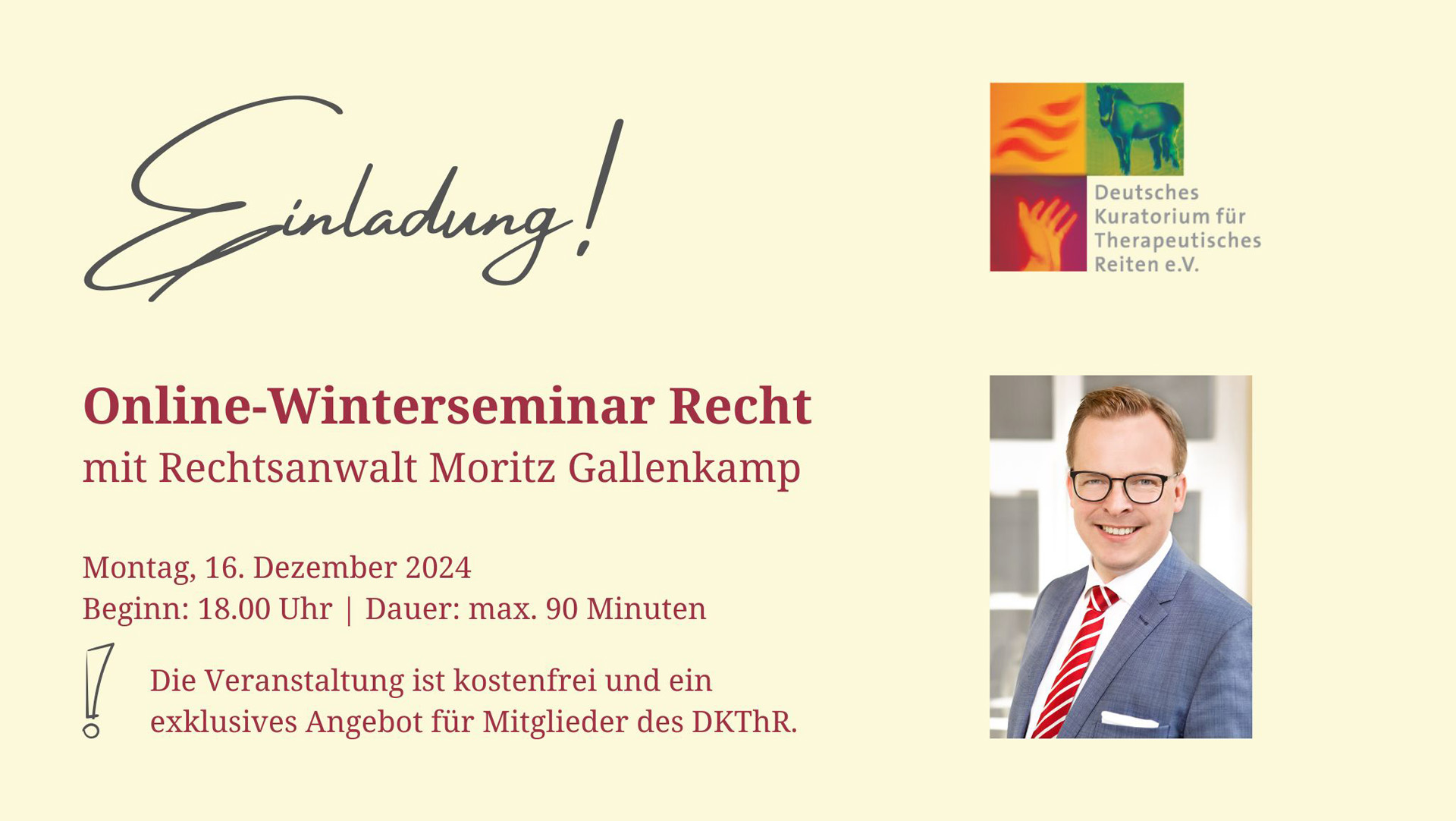 Online-Winterseminar Recht mit Moritz Gallenkamp